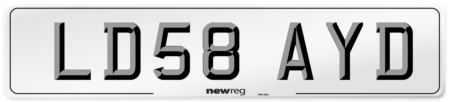 LD58 AYD Number Plate from New Reg